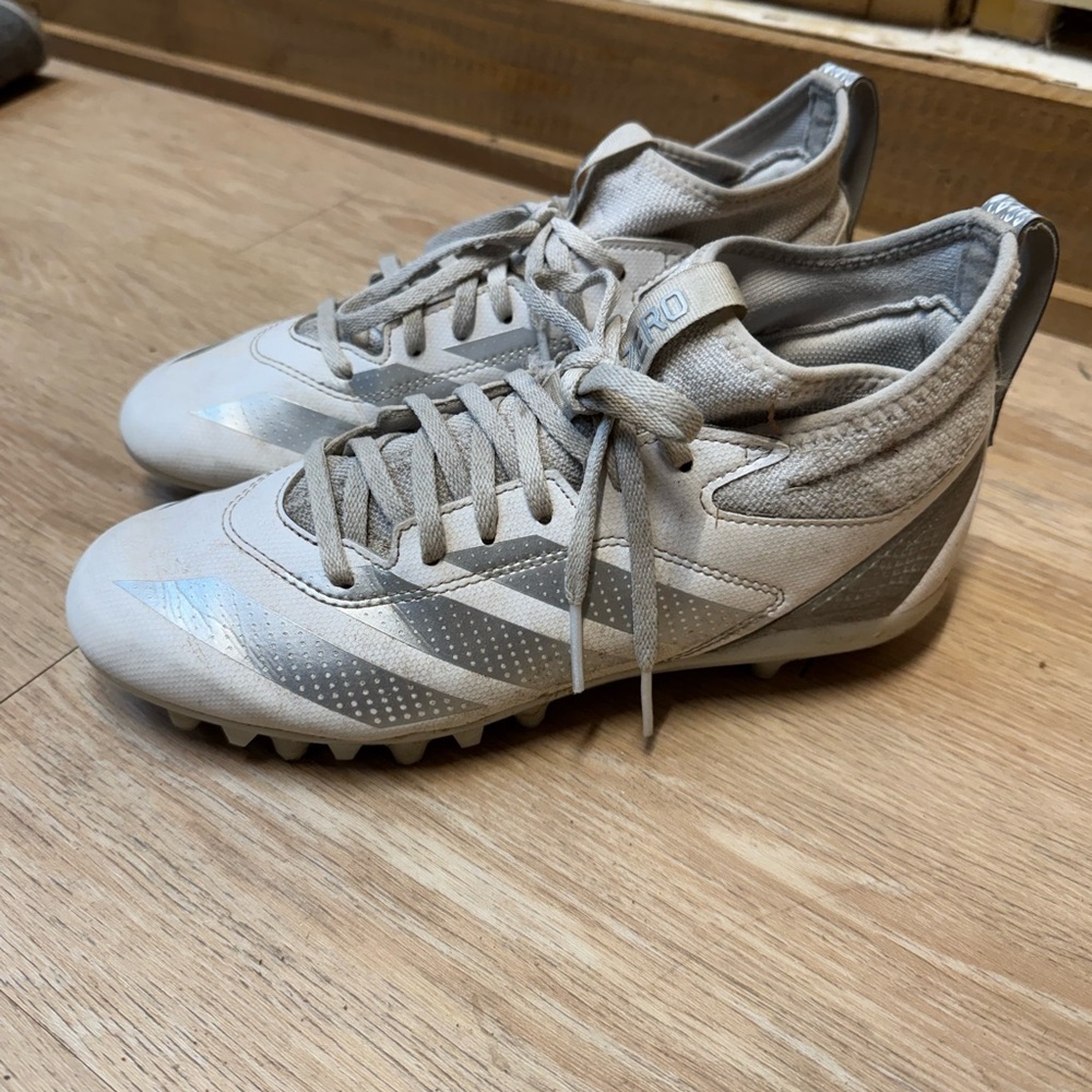 Silver and White Football Cleats